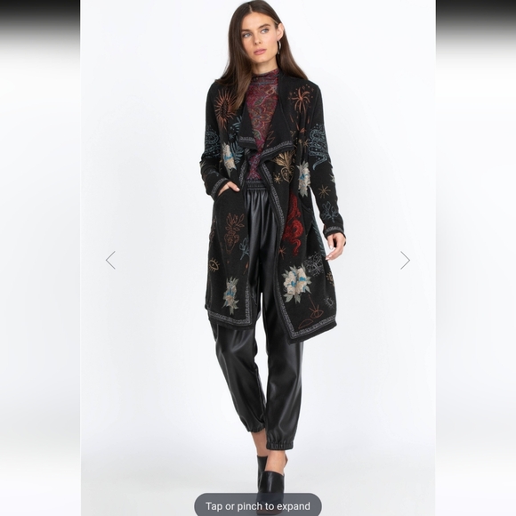 Johnny Was Black Sweater with Multicolor Embroidery - Picture 3 of 15